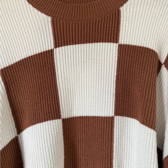 Mango Women’s Brown and White Checks Knitted Sweater - Picture 11 of 14